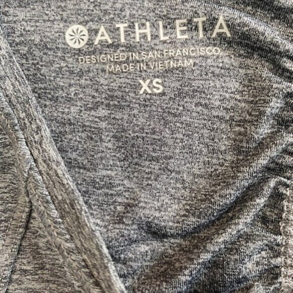 ATHLETA Pacifica Heather Gray Grey Contour Ruched 1/4 Zip Tank Top XS - Picture 11 of 12